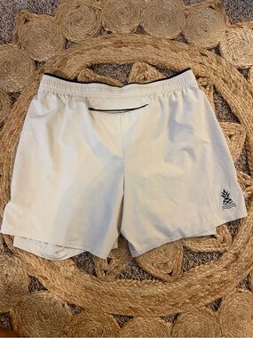 chubbies Off-White Athletic Swim Shorts with black Trim